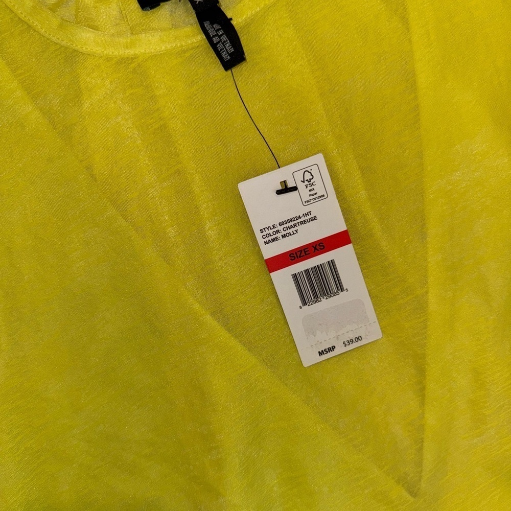 Vibrant Yellow Sleeveless Tank Top Size XS - Picture 2 of 3